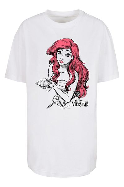 F4NT4STIC Kinder Ariel Shell Sketch with Kids Basic Tee