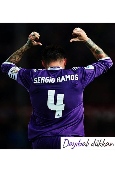 DAYIBALI DÜKKAN Dayibali Sergio Ramos 2016 Cardif Final Long Sleeve Purple Jersey