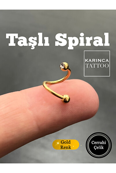 Karınca Piercing Taşlı Spiral Kıkırdak Conch Orbital Dudak Kulak Helix Piercing İlk Delim Piercing için Uygun