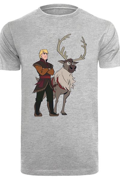 F4NT4STIC Herren Disney Frozen 2 Sven And Kristoff with T-Shirt Round Neck
