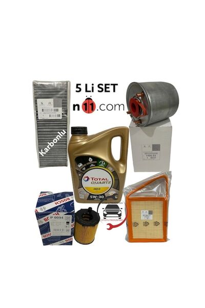 TOTAL Citroen C-elysee Peugeot 301 1.6 Hdi Hava Yağ Polen Yakit Ineo Ecs 4lt 5w30 Dpf Liyaği-5li Ta