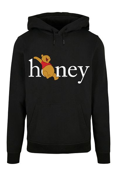 F4NT4STIC Herren Disney Winnie The Pooh Honey-blk And Disney Neck Print With Basic Hoody