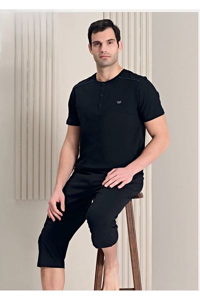 Over Sleep by Poleren Over Sleep Men's Poleren Black Capri Suit 1768
