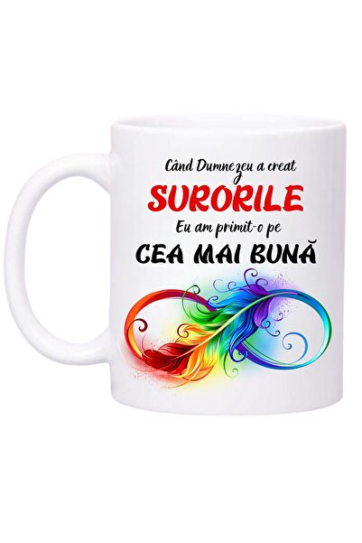OEM Cană albă personalizată, pentru cea mai bună soră, INOVATIX®. 330ml