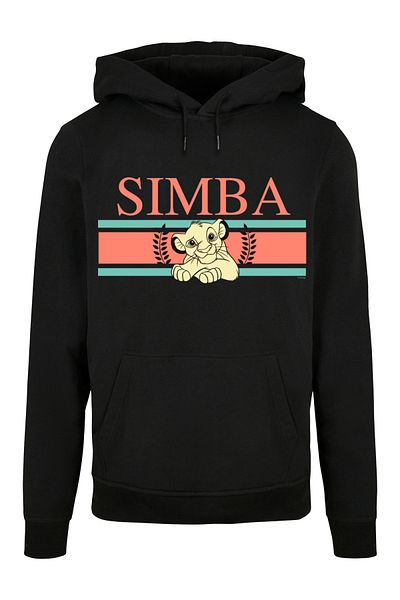 F4NT4STIC Herren Disney Aslan Kral Simba Çizgiler ve DISNEY Boyun Baskısı Basic Hoody ile