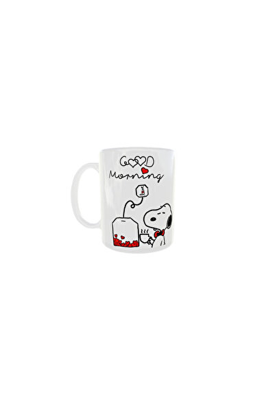 OEM Cană albă personalizată Bună dimineața, Snoopy, INOVATIX®. 330 ml