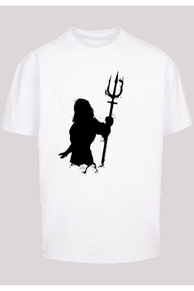 F4NT4STIC Herren Dc Comics Boys Aquaman Mono Silhouette With Heavy Oversize Tee