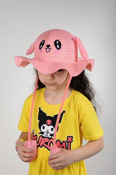 KİDSPİTİRCİK Children's Organic Wick Rabbit Embroidered Hat Playing Organic Wick Rabbit Embroidered Hat (2-10 Years)
