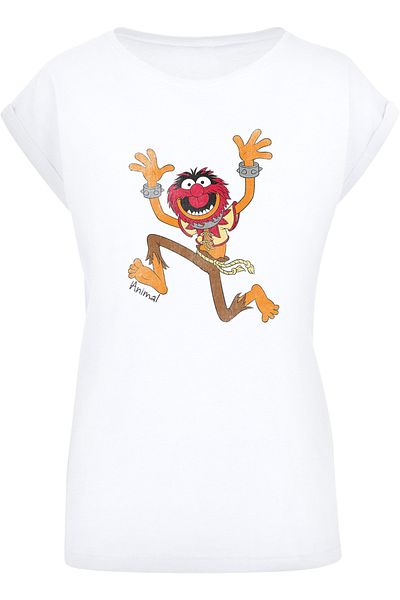 F4NT4STIC Damen Disney Muppets-animal-classic With Ladies Extended Shoulder Tee