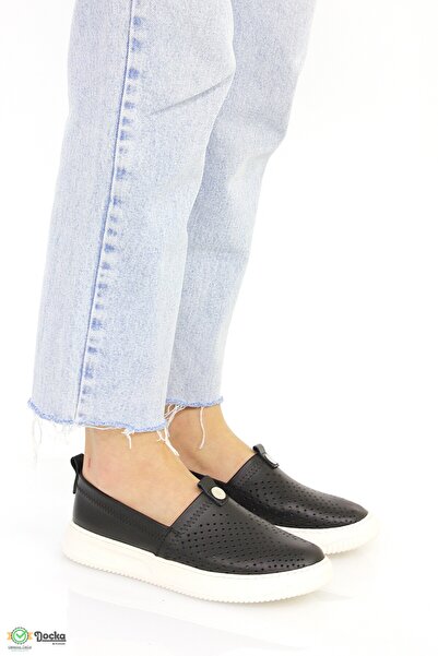 Mammamia Kadın Yazlık Ortopedik Hakiki Deri Hafif Bağsız Ayakkabı M26YA855