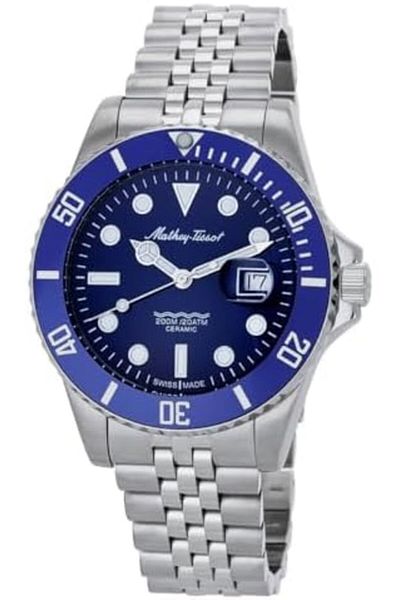 Mathey-Tissot Mathy Ceramic Quartz Blue Dial Men's Watch H901CRABU