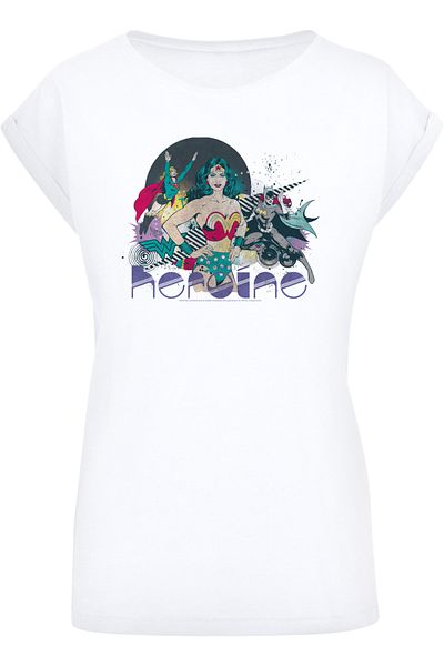 F4NT4STIC Damen Dc Comics Justice League Heroine With Ladies Extended Shoulder Tee