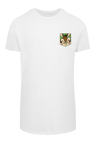 F4NT4STIC Herren Looney Tunes Wile E Coyote Face Faux Pocket-blk With Shaped Long Tee