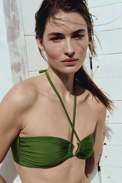 H&M Halter Yaka Dolgulu Bikini Üstü