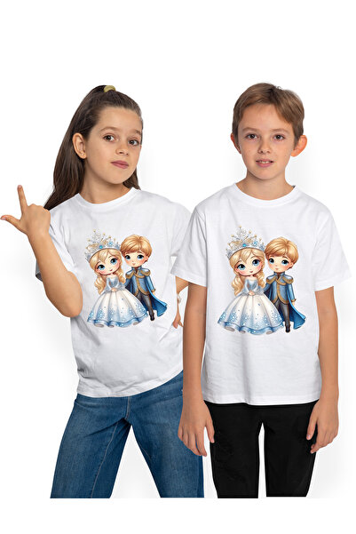 StoryGift Romania Tricou Copii cu o printesa si un baiat, ilustratie, prieten...