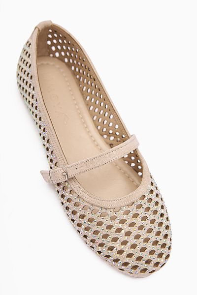 Limoya Nicole Ten Pantofi de damă casual cu vârf oval din piele intoarsa, cu detaliu de piatra