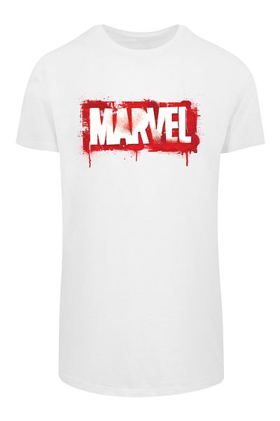 F4NT4STIC Herren Marvel Spray Logo With Shaped Long Tee