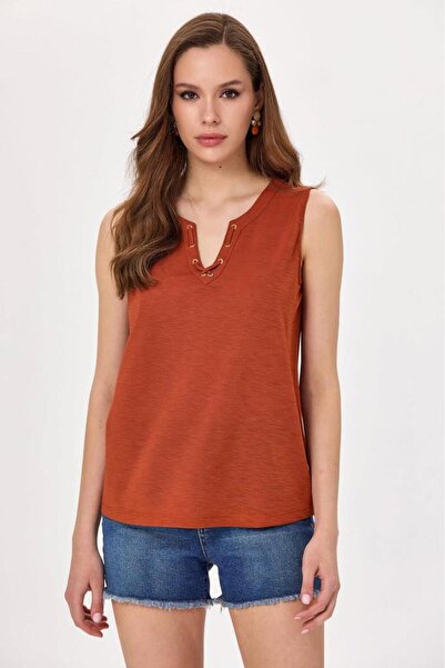 İKİLER Yakası Kuşgözü ve Biye Detaylı Bluz 025-1019