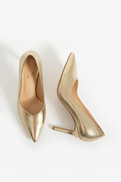 FOLLİNİ Kadın Hakiki Deri Stiletto Dore