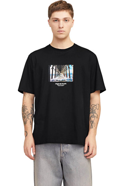 Jack & Jones Tricou JACK & JONES Vesterbro Picture SS25 - 12250421-Negru