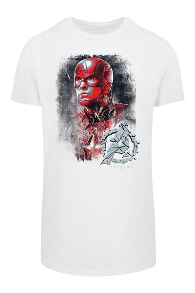 F4NT4STIC Herren Marvel Avengers Endgame Captain America Brushed With Shaped Long Tee