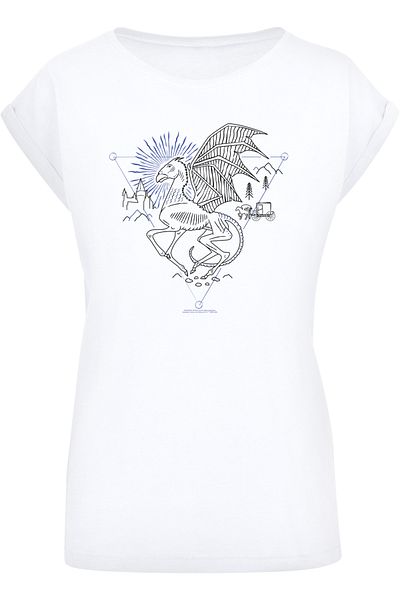 F4NT4STIC Herren Harry Potter Thestral Line Art-wht With Shaped Long Tee