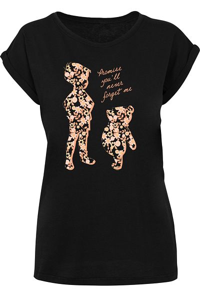 F4NT4STIC Damen Disney Winnie The Pooh Versprechen, das Sie nie vergessen werden mit dem Damen-T-Shirt mit verlängerter Schulterpartie