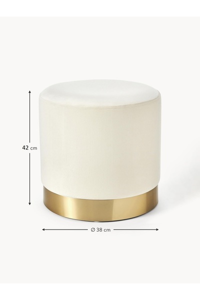 Mobilya Stant Most Ekol Premium Puf 01 Kırık Beyaz Kadife Kumaş (Evinize Teslim)