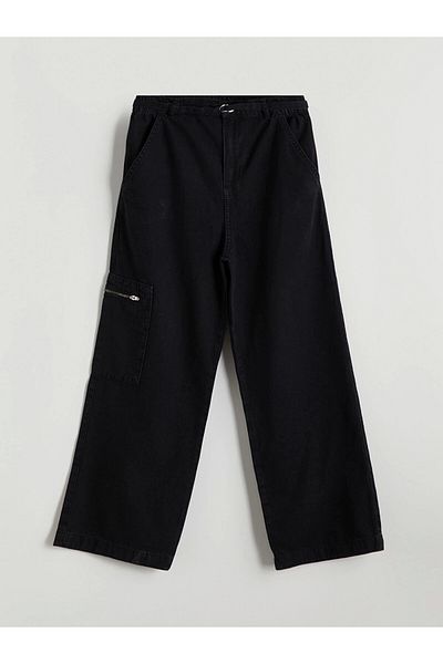 LC Waikiki Lcw Kids Black Elastic Waist Girls' Jeans