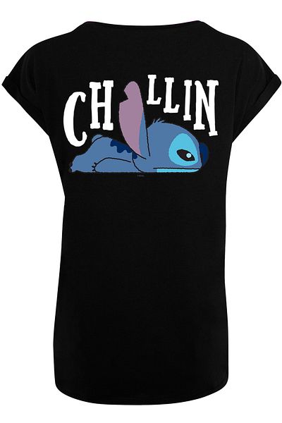F4NT4STIC Damen Disney Lilo und Stitch Stitch Backside mit Ladies Extended Shoulder T-Shirt