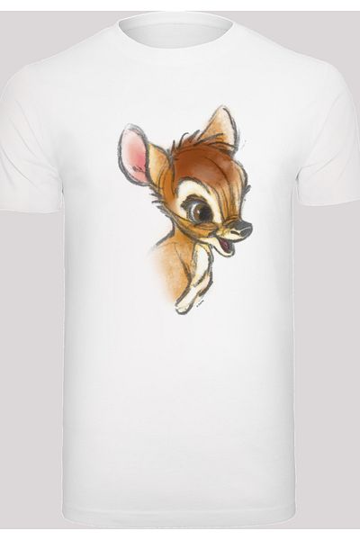 F4NT4STIC Herren Bambi Drawing With T-shirt Round Neck