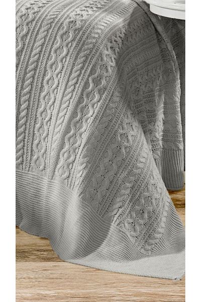 coton doux Mediterranean Knitwear Bedspread 220 X 240 (Grey)