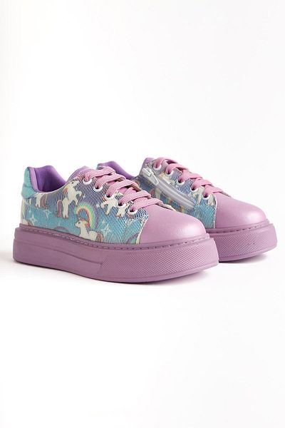 Limoya Παιδικά αθλητικά παπούτσια Gea Lilac Unicorn με στάμπα
