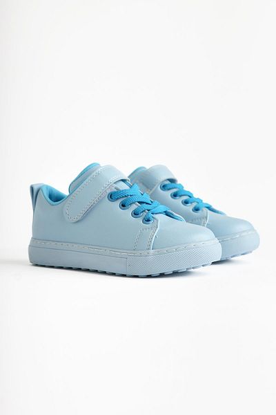 Limoya Pantofi sport pentru copii Hori Blue cu șireturi cu detaliu cu cârlig și buclă