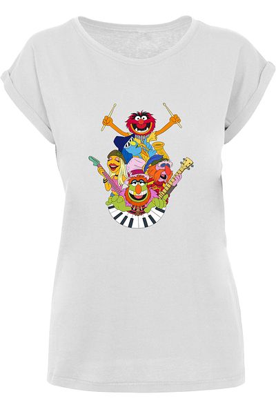 F4NT4STIC Damen Disney Muppets-dr.-teeth-and-the-electric-mayhem With Ladies Extended Shoulder Tee
