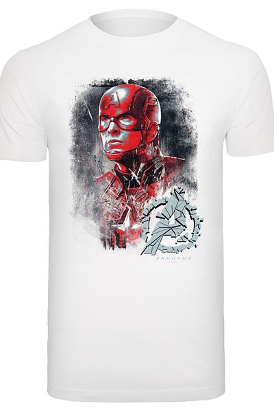 F4NT4STIC Herren Marvel Avengers Endgame Captain America Brushed With T-shirt Round Neck