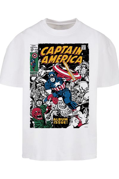 F4NT4STIC Herren Marvel Captain America Album Issue Cover -wht With Ultra Heavy Cotton Box Tee