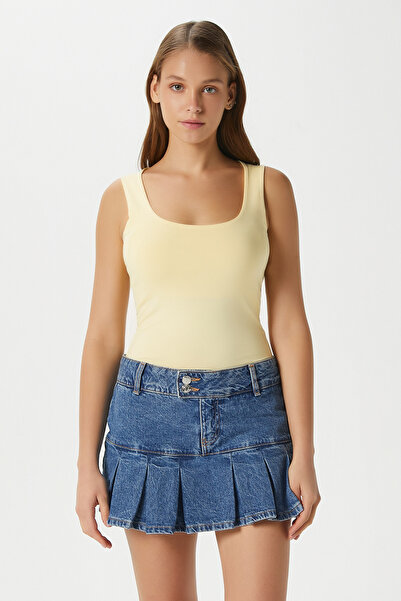 Ritnice Women's Glossy 100% Cotton Butter Yellow Blouse