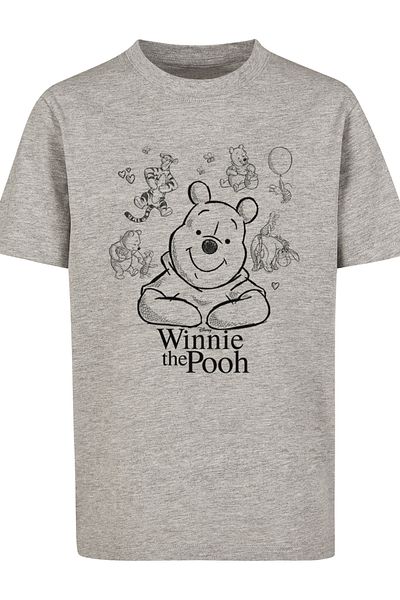 F4NT4STIC Kinder Disney Winnie The Pooh Collage Sketch With Kids Basic Tee
