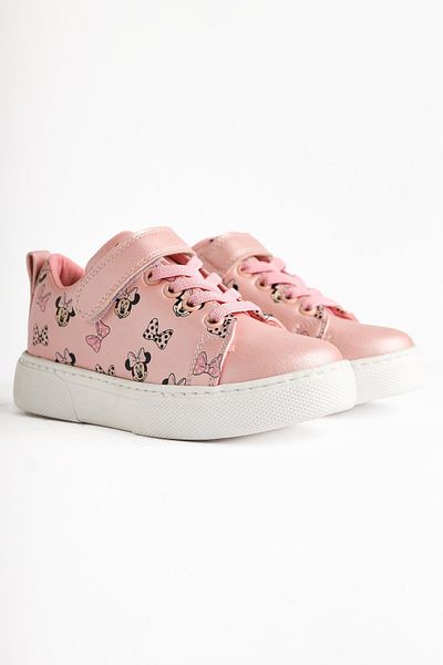 Limoya Pantofi sport pentru copii Kerry Pink Line, imprimați cu șireturi, cu detaliu de clichet