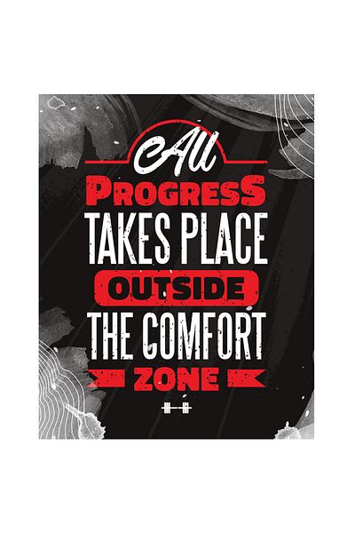 StoryGift Romania Sticker Eticheta 40CM Cu Mesaj Motivational All Progress Takes Place Outside The Comfort Zone,