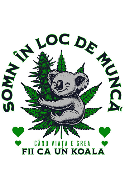 StoryGift Romania Sticker Adeziv 90CM Adeziv somn in loc de munca cand viata e grea fii urs koala cu Margini Alb