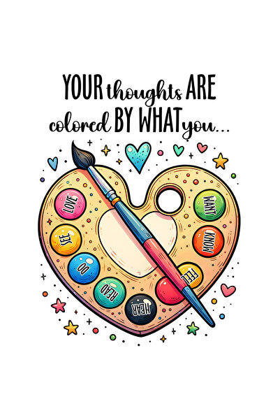 StoryGift Romania Sticker Adeziv 90CM cu mesajul "Your thoughts are colored b...