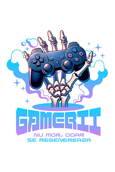 StoryGift Romania Sticker Adeziv 90CM cu Mana Schelete Nor Maneta Jocuri Video Gamerii nu mor Doar Se Revanseaza