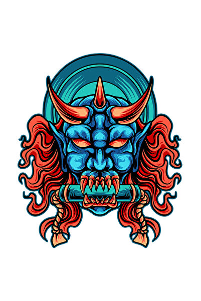 StoryGift Romania Sticker Eticheta 50CM Cu Demon, Diavol, Pergament, Colti, Coarne, cu Margini Albe, PVC Vinyl 50 cm