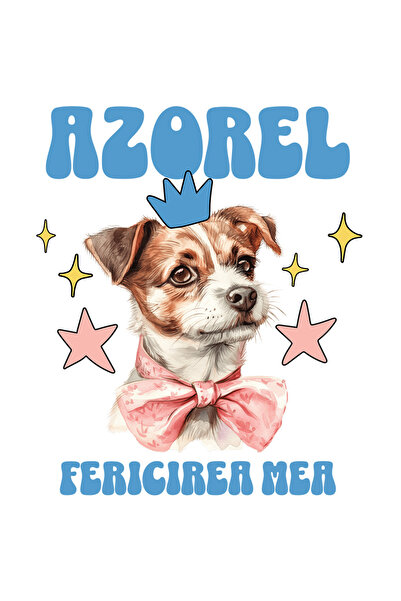 StoryGift Romania Sticker Eticheta 40CM cu Portret animat Caine Cu Funda Roz ...