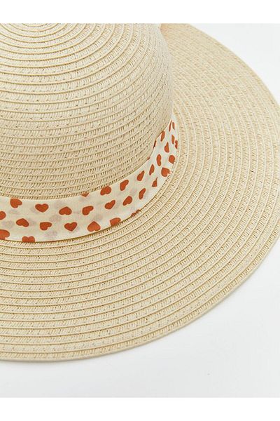 LC Waikiki Heart Patterned Straw Girl's Hat (S5)