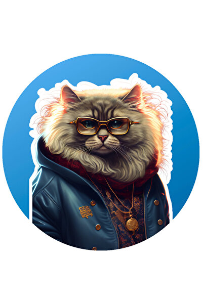 StoryGift Romania Sticker Autocolant 70CM Cu Pisica, Ochelari, Jacheta, Panda...