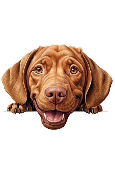 StoryGift Romania Sticker Autocolant 70CM cu un catel maro, ilustratie, zambe...