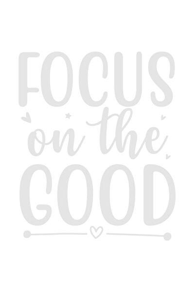 StoryGift Romania Sticker Exterior cu inimioare si textul "Focus on the good"...